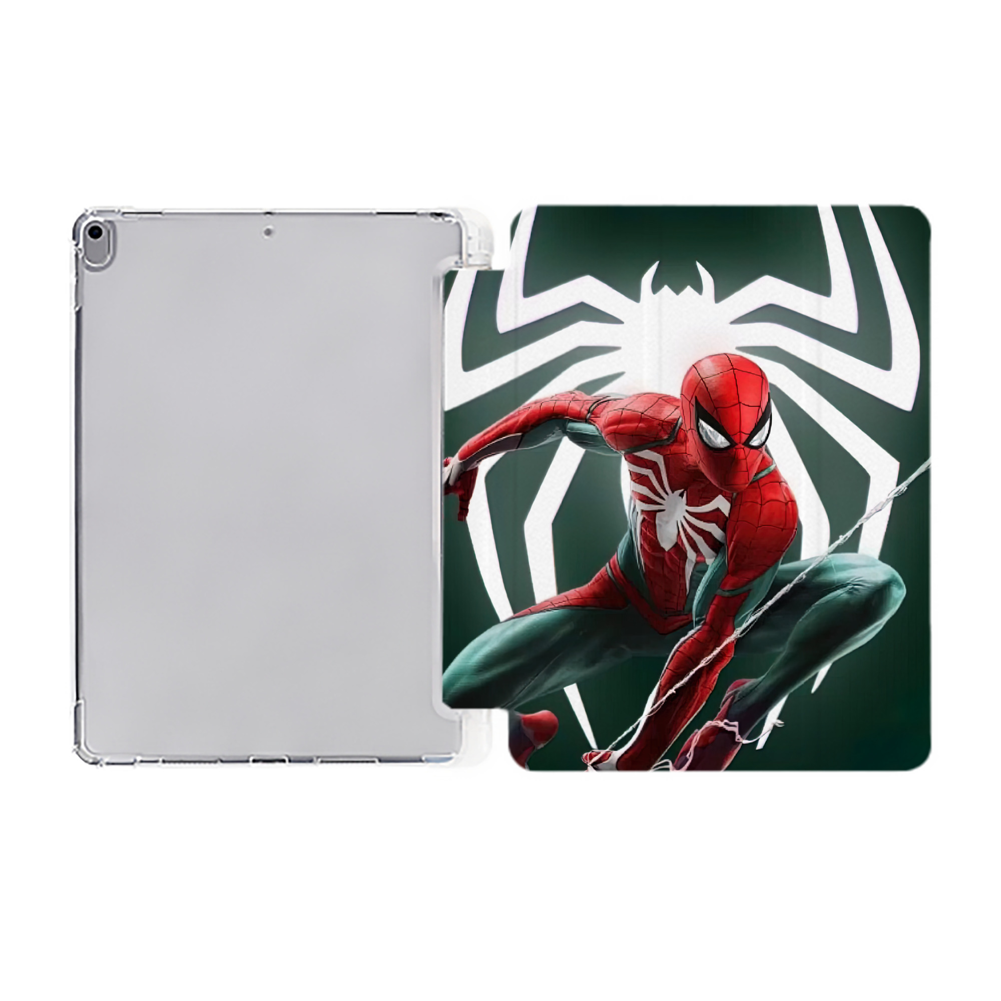（画像用） Spider Man スパイダーマン IPad ケース ペン収納付き 三つ折りスタンド PUレザー×シリコン 対応機種9.5/10.5/10.9インチ